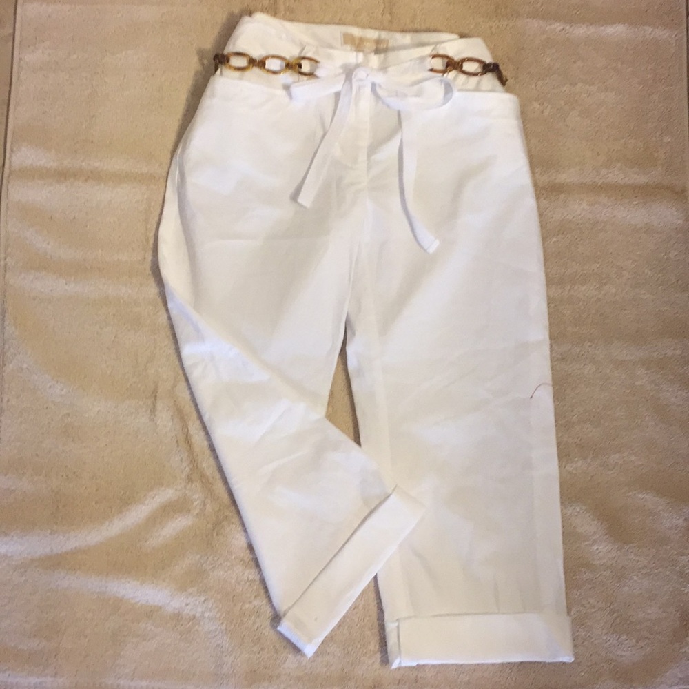 MICHAEL KORS WHITE CROP PANTS SZ 0